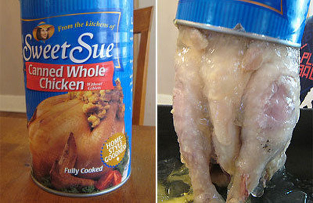 Chicken in a can: Two things that were never meant to go together. (AGENCIES)