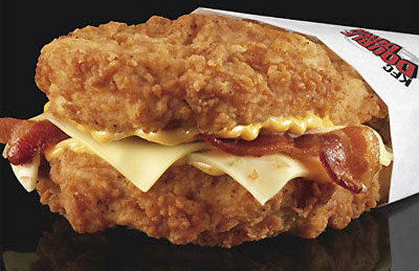 KFC's Double Down: Who needs bread when you can just use two pieces of fried chicken instead? (AGENCIES)