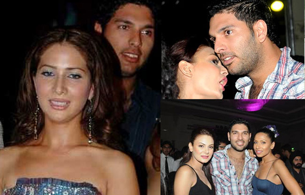 Flirt alert! Yuvraj Singh's turned playing the field into a fine art. He hit a sixer with starlet Kim Sharma and then model Aanchal Kumar. Wait, there's more….(AGENCIES)