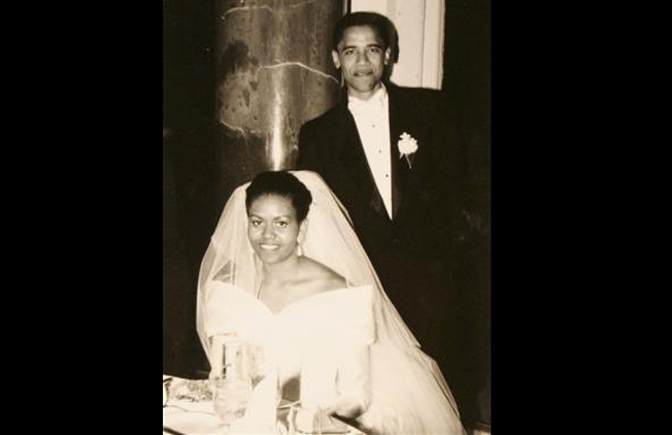 Barack and Michelle Obama on their wedding day, October 18, 1992. (REUTERS)