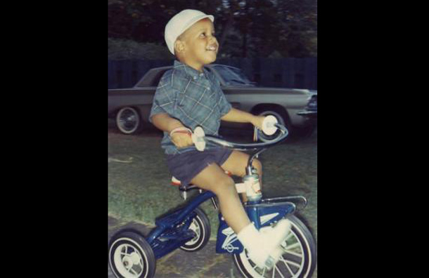 Barack Obama riding a tricycle as a child in Hawaii in an undated family snapshot. (REUTERS)