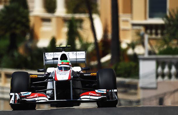 Sergio Perez of Mexico and Sauber F1 drives during the final qualifying session prior to qualifying for the Monaco Formula One Grand Prix at the Monte Carlo Circuit in Monte Carlo, Monaco. (GETTY/GALLO)