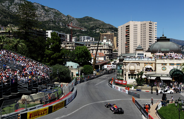 Sebastian Vettel of Germany and Red Bull Racing drives through Casino Square on his way to finishing first during qualifying for the Monaco Formula One Grand Prix at the Monte Carlo Circuit in Monte Carlo, Monaco. (GETTY/GALLO)