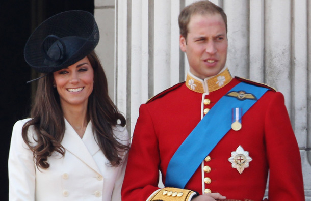 Prince William, Duke of Cambridge and Catherine, Duchess of Cambridge stand on the balcony of Buckingham Palace after the Trooping the Colour parade in London, England. (GETTY/GALLO)