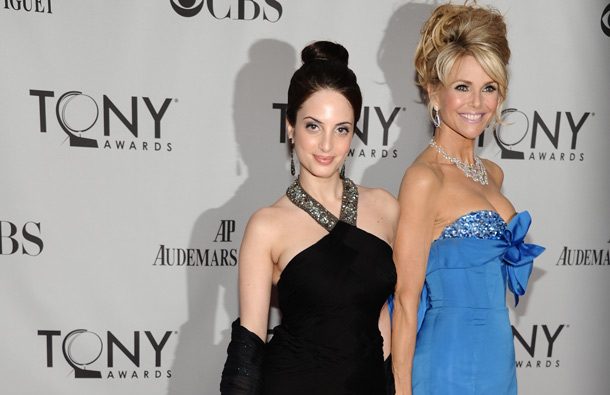 Christie Brinkley, left, and her daughter Alexa Ray Joel arrive at the 65th annual Tony Awards in New York. (AP)