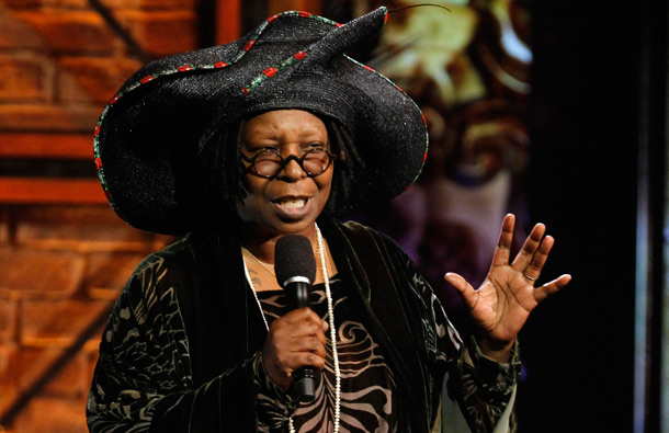 Whoopi Goldberg introduces the cast of "Sister Act The Musical" during the 65th annual Tony Awards in New York. (AP)