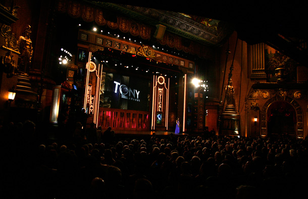 The interior of the Beacon Theatre is seen during the 65th annual Tony Awards in New York. (AP)