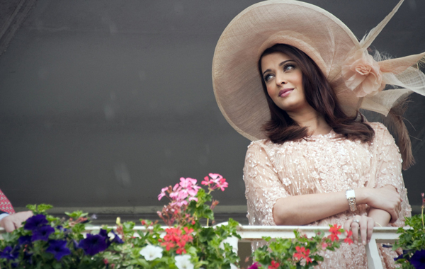 Indian Bollywood actress Aishwarya Rai-Bachchan attends the 162nd Prix de Diane horse racing, in Chantilly, north of Paris. (AFP)