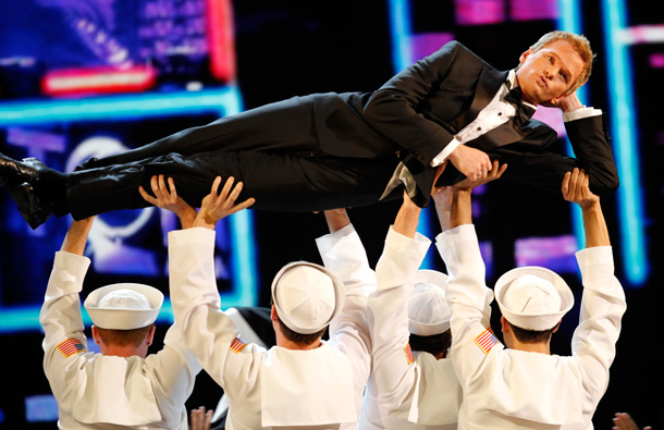 Host Neil Patrick Harris performs during the 65th annual Tony Awards in New York. (AP)