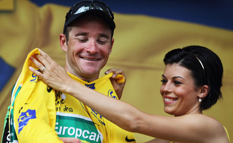 Thomas Voeckler of France and Team Europcar retained his yellow jersey after stage ten of the 2011 Tour de France from Aurillac to Carmaux on July 12, 2011 in Carmaux, France. (GETTY)