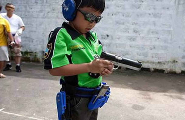 World's Youngest Practical Shooter (6 yr) At the age of six, Miko Andres from the Philippines is thought to be the world's youngest competitive practical shooter. Practical shooting is a sport in which participants shoot rapidly at multiple targets around an obstacle course. His father says: “He has been taught a lot of discipline and respect. Miko, his team coach and I, constantly talk about the dangers of the sport and we are always reminding him that he is in a ‘big boys' game and that safety is of the utmost importance.”