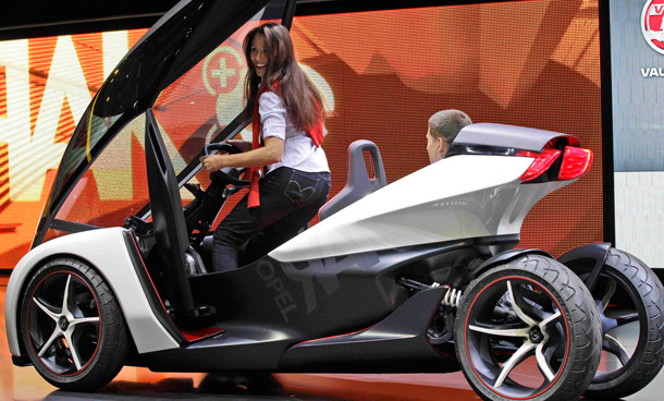 Opel's  new RAKE car is on display during the press day of the Frankfurt Auto Show IAA in Frankfurt, Germany. The fair opens its doors to the public from Sept. 15 through Sept. 25, 2011. (AP)