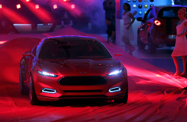 Ford presents the new 'Ford Evos Concept' car at the International Motor Show (IAA) in Frankfurt. The world's biggest auto show runs until September 25. (REUTERS)