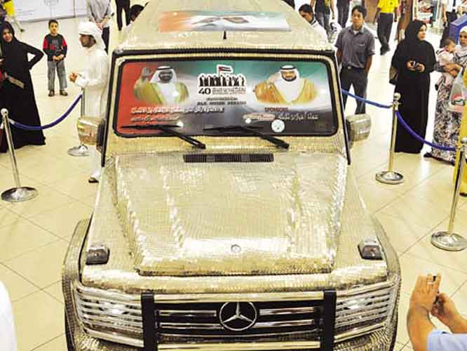 Celebrations Dh47 000 Coins Glued On To A Car News Emirates