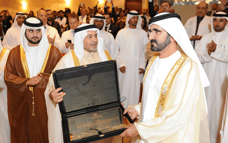 Sheikh Mohammedm inaugurates the Saudi-German Hospital in Dubai. (WAM)