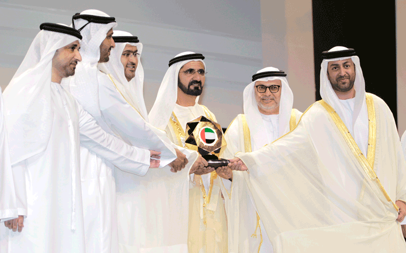 Sheikh Mohammed honours winners of the Sheikh Khalifa Government Excellence Programme (Wam)