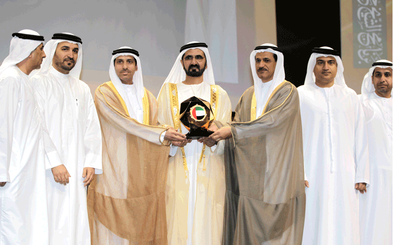 Sheikh Mohammed honours winners of the Sheikh Khalifa Government Excellence Programme (Wam)