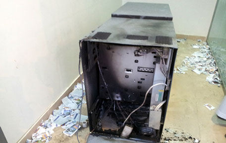 Thieves burn ATM machine after failing to carry it - News - Region ...