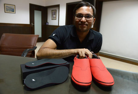 Indian high-tech GPS-enabled shoes tell 