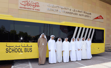 Mattar Al Tayer inspecting an RTA school bus. (Supplied)