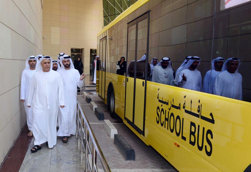 Mattar Al Tayer inspecting an RTA school bus. (Supplied)