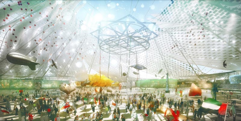 An artist's impression of the main atrium of Expo 2020 Dubai. (Supplied)