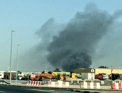 The fire in Ras Al Khor. (Pic: NaNo @ Twitter)