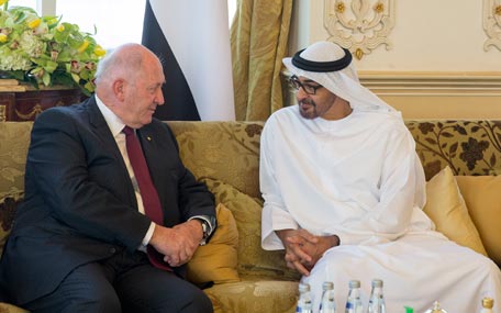 Sheikh Mohamed bin Zayed Al Nahyan meets Sir Peter Cosgrove, Governor-General of Australia (Wam)