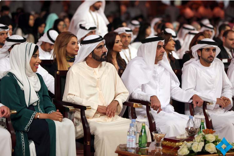 His Highness Sheikh Mohammed bin Rashid Al Maktoum attends the Emirati Media Forum in Dubai on Wednesday.