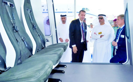 Lt. General Sheikh Saif bin Zayed Al Nahyan, Deputy Prime Minister and Minister of Interior, visits Dubai Air Show. (Al Bayan)