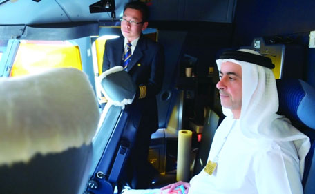 Lt. General Sheikh Saif bin Zayed Al Nahyan, Deputy Prime Minister and Minister of Interior, visits Dubai Air Show. (Al Bayan)