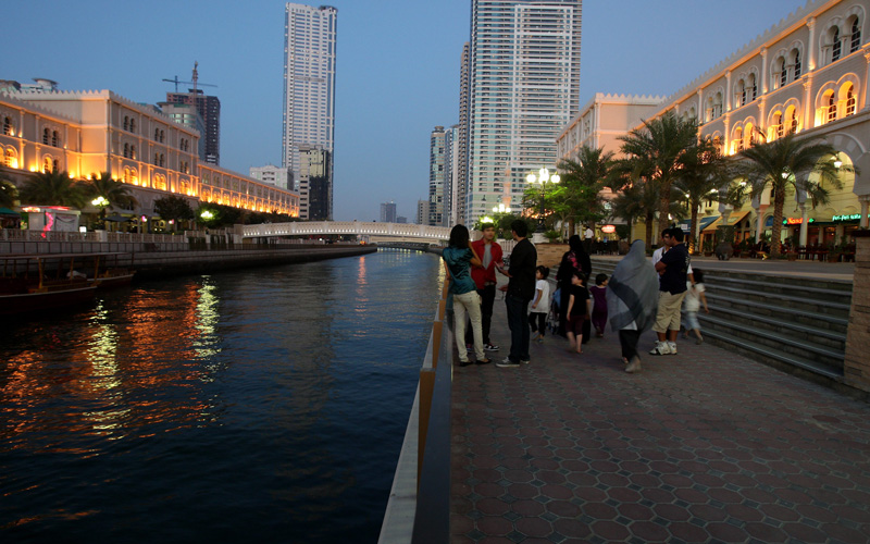 Sharjah's one of the major tourist attractions, Al Qasba. (CHANDRA BALAN)