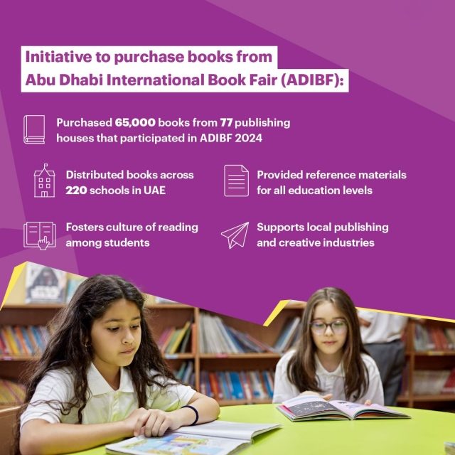 Photo: Under directives of UAE President, 65,000 books from Abu Dhabi International Book Fair distributed across UAE schools