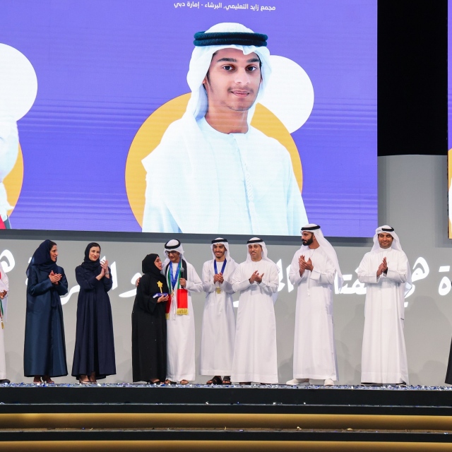 Photo: Mohammed bin Rashid congratulates winners of UAE-level qualifiers for 8th Arab Reading Challenge