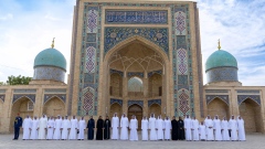 Photo: Hamdan bin Mohammed visits Hazrat Imam Mosque in Uzbekistan