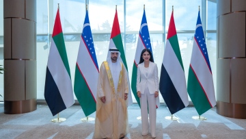 Photo: Hamdan bin Mohammed meets with Assistant to the President of the Republic of Uzbekistan