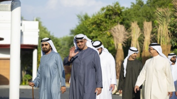 Photo: UAE President, Mohammed bin Rashid meet at Al Marmoom in Dubai