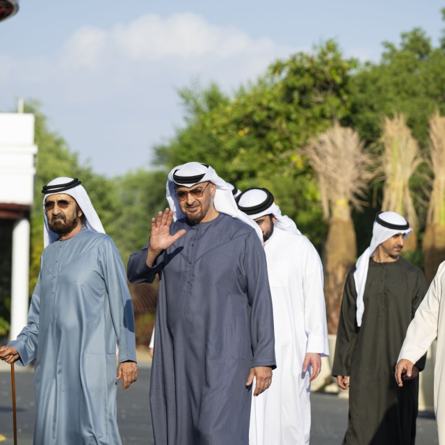 Photo: UAE President, Mohammed bin Rashid meet at Al Marmoom in Dubai