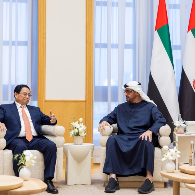 Photo: UAE President, Vietnamese Prime Minister discuss strengthening bilateral cooperation