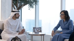 Photo: Hamdan bin Mohammed meets with Linda Yaccarino, CEO of X Corp