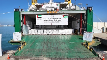 Photo: Fifth UAE aid ship bound for Gaza arrives at Al Arish Port as part of Operation 'Chivalrous Knight 3'