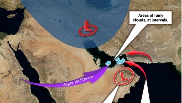 Photo: UAE Metrology Centre: Low-Pressure System Brings Rain, Clouds, and Winds from 26–29 December 2024