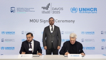 Photo: Davos 2025: Mohammed bin Rashid Al Maktoum Global Initiatives signs cooperation agreement, contributing AED36.7 million in support of UNHCR projects