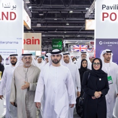 Photo: Mansoor bin Mohammed tours 50th edition of Arab Health