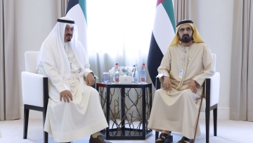 Photo: Mohammed bin Rashid meets with Kuwait’s Prime Minister at WGS, discusses growing relations