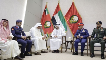 Photo: Hamdan bin Mohammed meets with Kuwaiti Minister of Defence on sidelines of IDEX 2025