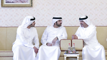 Photo: Hamdan bin Mohammed receives Hazza bin Zayed in Dubai