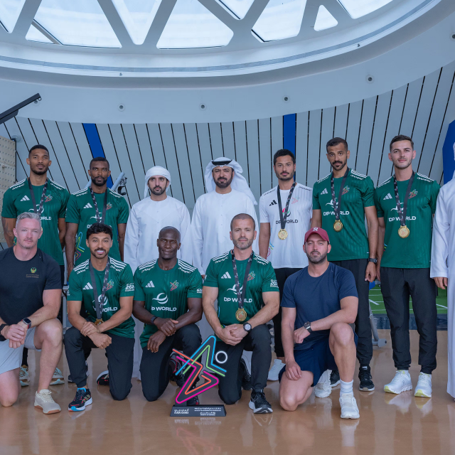 Photo: Hamdan bin Mohammed donates the Ministry of Defence teams’ Dubai Games prize money to charity